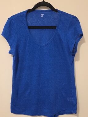 Crown & Ivy Linen Short Sleeve Top Size S